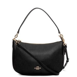 Coach Black Leather Shoulder/Crossbody Bag